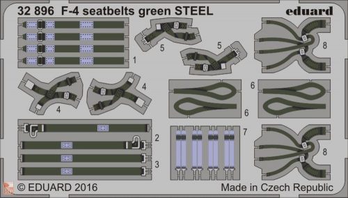 Eduard Accessories 1:32 F-4 seatbelts green STEEL