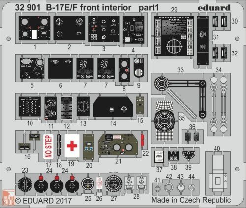 Eduard Accessories 1:32 B-17E/F front interior for HKM