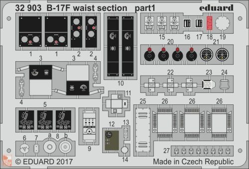 Eduard Accessories 1:32 B-17F waist section for HKM