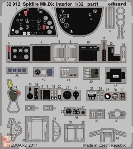 Eduard Accessories 1:32 Spitfire Mk.IXc interior for Revell