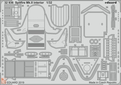 Eduard Accessories 1:32 Spitfire Mk.II interior for Revell