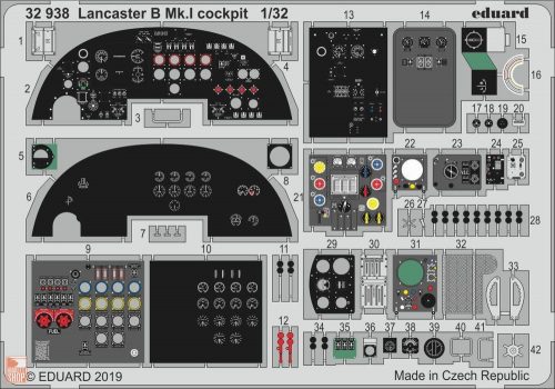 Eduard Accessories 1:32 Lancaster B Mk.I cockpit for HKM