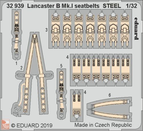 Eduard Accessories 1:32 Lancaster B Mk.I seatbelts STEEL f.HKM