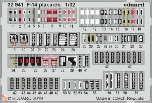 Eduard Accessories 1:32 F-14 placards for Tamiya