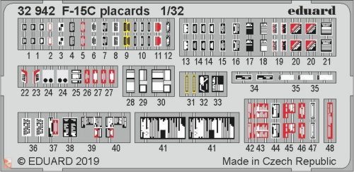 Eduard Accessories 1:32 F-15C placards for Tamiya