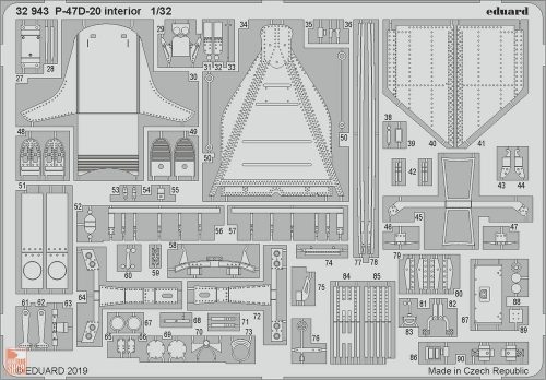 Eduard Accessories 1:32 P-47D-20 interior for Trumpeter