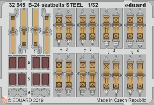 Eduard Accessories 1:32 B-24 seatbelts STEEL for Hobby Boss