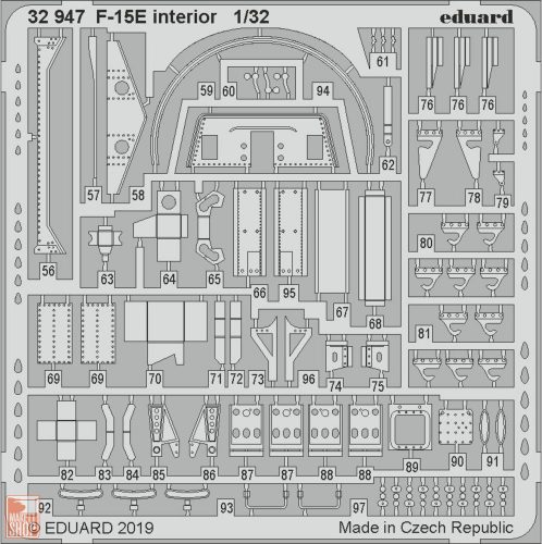 Eduard Accessories 1:32 F-15E interior for Tamiya