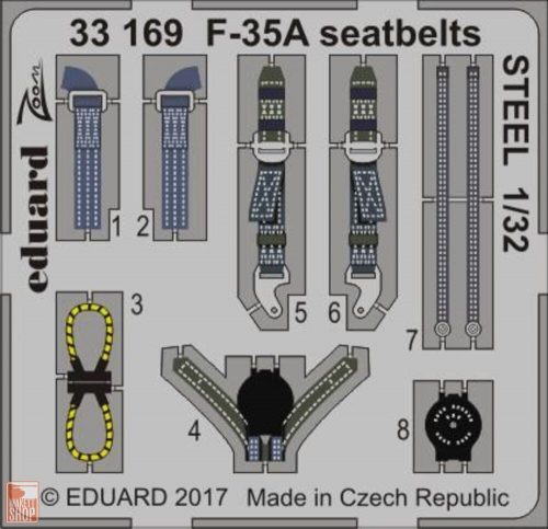 Eduard Accessories 1:32 F-35A seatbelts STEEL for Italeri