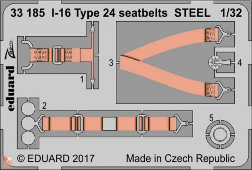 Eduard Accessories 1:32 I-16 Type 24 seatbets STEEL for ICM