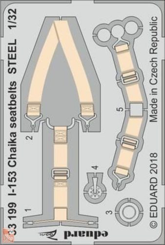 Eduard Accessories 1:32 I-153 Chaika seatbelts STEEL for ICM