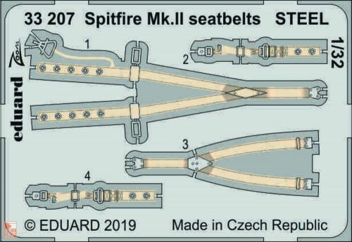 Eduard Accessories 1:32 Spitfire Mk.II seatbelts STEEL f.Revell