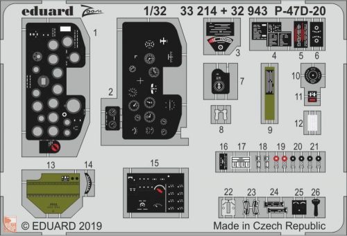 Eduard Accessories 1:32 P-47D-20 for Trumpeter