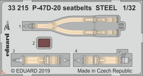 Eduard Accessories 1:32 P-47D-20 seatbelts STEEL for Trumpeter