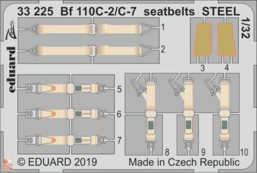 Eduard Accessories 1:32 Bf 110C-2/C-7 seatbelts STEEL for Revell