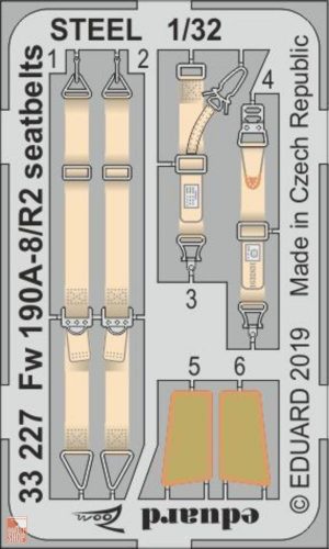 Eduard Accessories 1:32 Fw 190A-8/R2 seatbelts STEEL for Revell