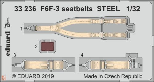 Eduard Accessories 1:32 F6F-3 seatbelts STEEL for Trumpeter