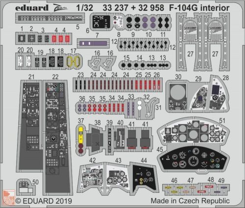 Eduard Accessories 1:32 F-104G interior for Italeri