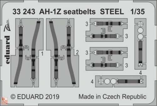 Eduard Accessories 1:32 AH-1Z seatbelts STEEL for Academy