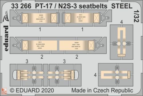 Eduard Accessories 1:32 PT-17 / N2S-3 seatbelts STEEL for ICM