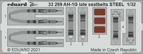 Eduard Accessories 1:32 AH-1G late seatbelts STEEL for ICM