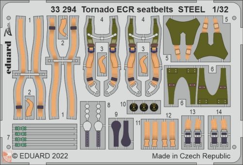 Eduard Accessories 1:32 Tornado ECR seatbelts STEEL for ITALERI