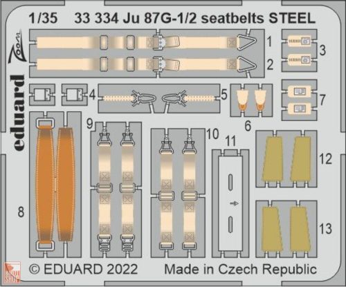 Eduard Accessories 1:35 Ju 87G-1/2 seatbelts STEEL for BORDER MODEL