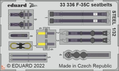 Eduard Accessories 1:32 F-35C seatbelts STEEL for TRUMPETER