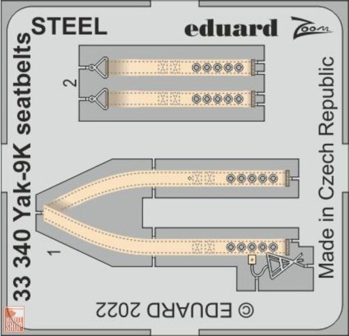 Eduard Accessories 1:32 Yak-9K seatbelts STEEL for ICM