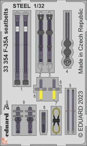 Eduard Accessories 1:32 F-35A seatbelts STEEL 1/32 TRUMPETER