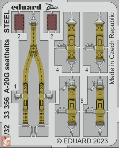 Eduard Accessories 1:32 A-20G seatbelts STEEL 1/32 HKM