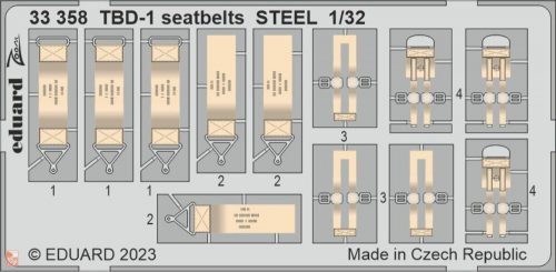 Eduard Accessories 1:32 TBD-1 seatbelts STEEL 1/32 TRUMPETER