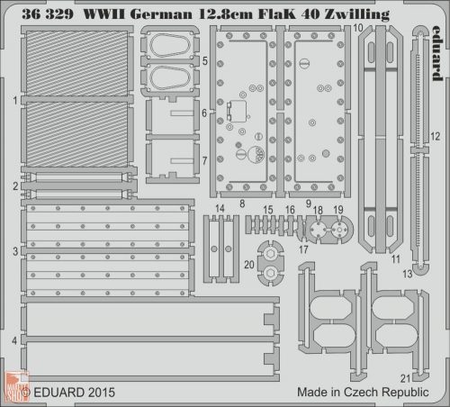 Eduard Accessories 1:35 WWII German 12,8cm Flak 40 Zwilling f.Ta Takom