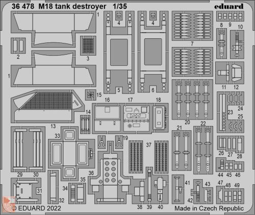 Eduard Accessories 1:35 M18 tank destroyer for TAMIYA