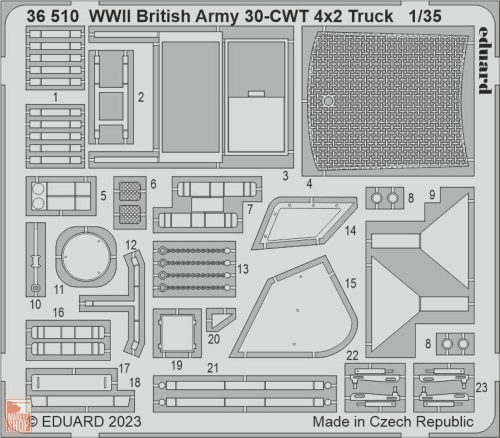 Eduard Accessories 1:35 WWII British Army 30-CWT 4x2 Truck 1/35 AIRFIX