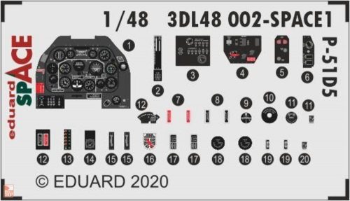 Eduard Accessories 1:48 P-51D-5 SPACE 1/48 for ZVEZDA