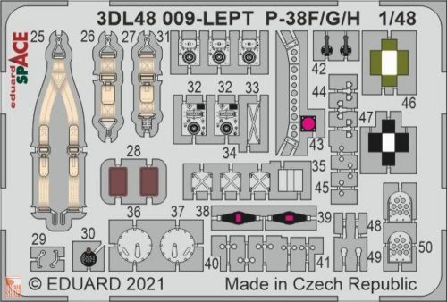 Eduard Accessories 1:48 P-38F SPACE 1/48 for TAMIYA