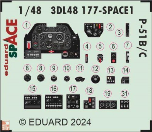 Eduard Accessories 1:48 P-51B/C SPACE  EDUARD