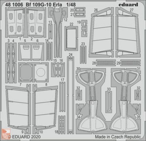 Eduard Accessories 1:48 Bf 109G-10 Erla for Eduard