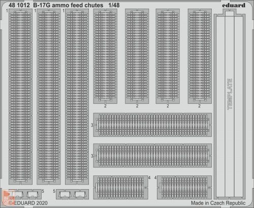 Eduard Accessories 1:48 B-17G ammo feed chutes for HKM