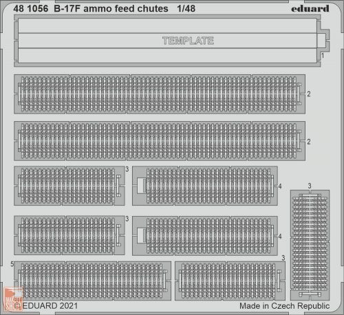 Eduard Accessories 1:48 B-17F ammo feed chutes 1/48 for HKM