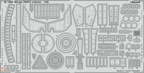 Eduard Accessories 1:48 Mirage 2000D exterior for KINETIC