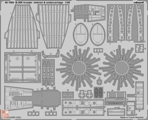 Eduard Accessories 1:48 B-26K Invader exterior & undercarriage for ICM