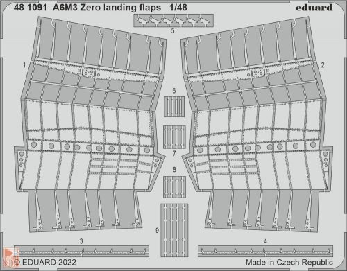 Eduard Accessories 1:48 A6M3 Zero landing flaps for EDUARD