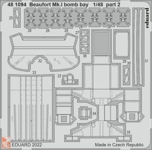 Eduard Accessories 1:48 Beaufort Mk.I bomb bay for ICM