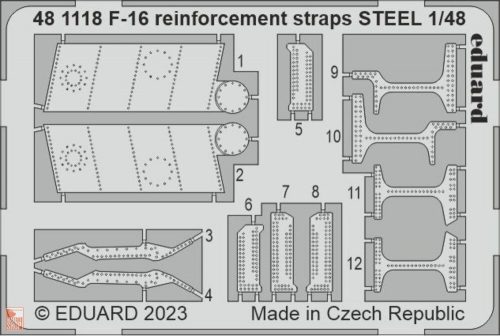 Eduard Accessories 1:48 F-16 reinforcement straps STEEL 1/48 KINETIC