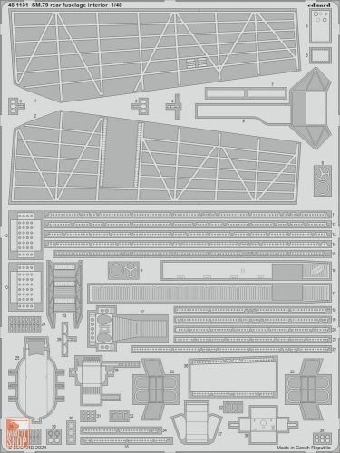 Eduard Accessories 1:48 SM.79 rear fuselage interior 1/48 EDUARD