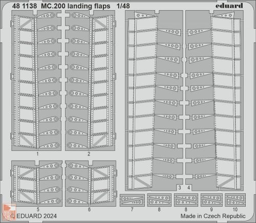 Eduard Accessories 1:48 MC.200 landing flaps ITALERI