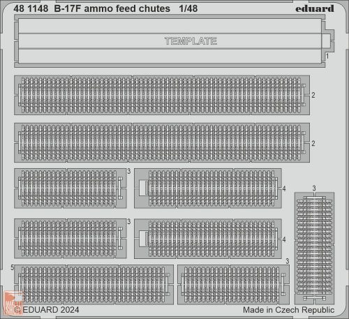 Eduard Accessories 1:48 B-17F ammo feed chutes 1/48