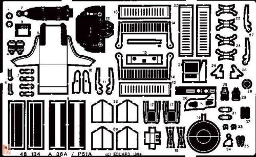 Eduard Accessories 1:48 A-36 / P 51 für Accurate Miniatures Bausatz